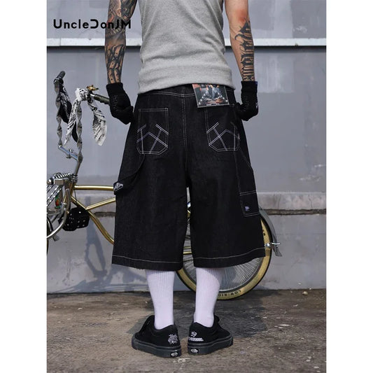 Oversized Jorts Summer Jeans Shorts Men's Wide Leg Baggy Y2K Denim